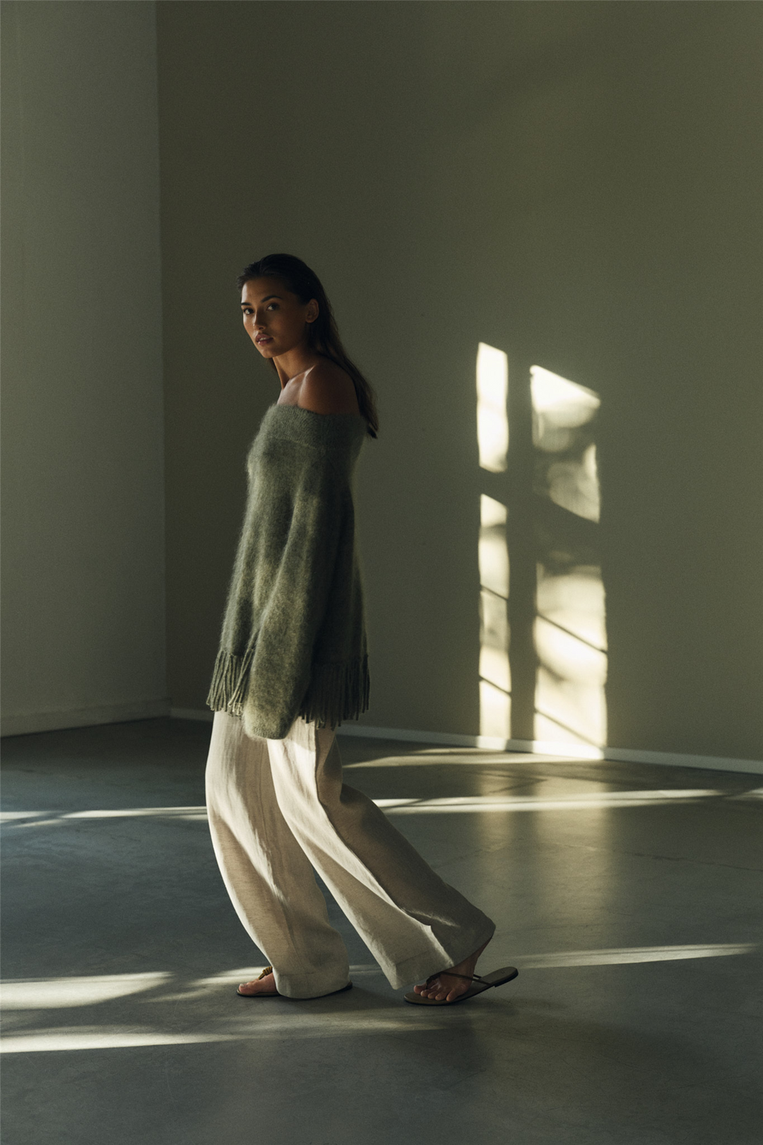 ella&il Genser & Cardigan Gine Chunky Sweater Sage Green