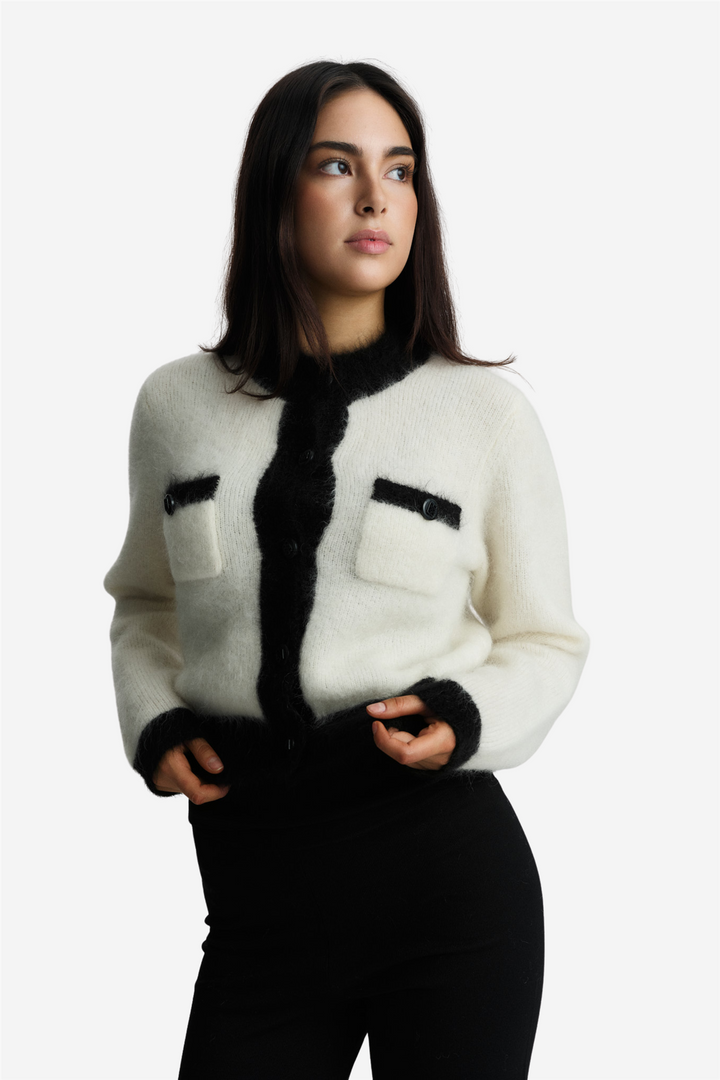 ella&il Genser & Cardigan Iggy Chunky Cardigan Bright White