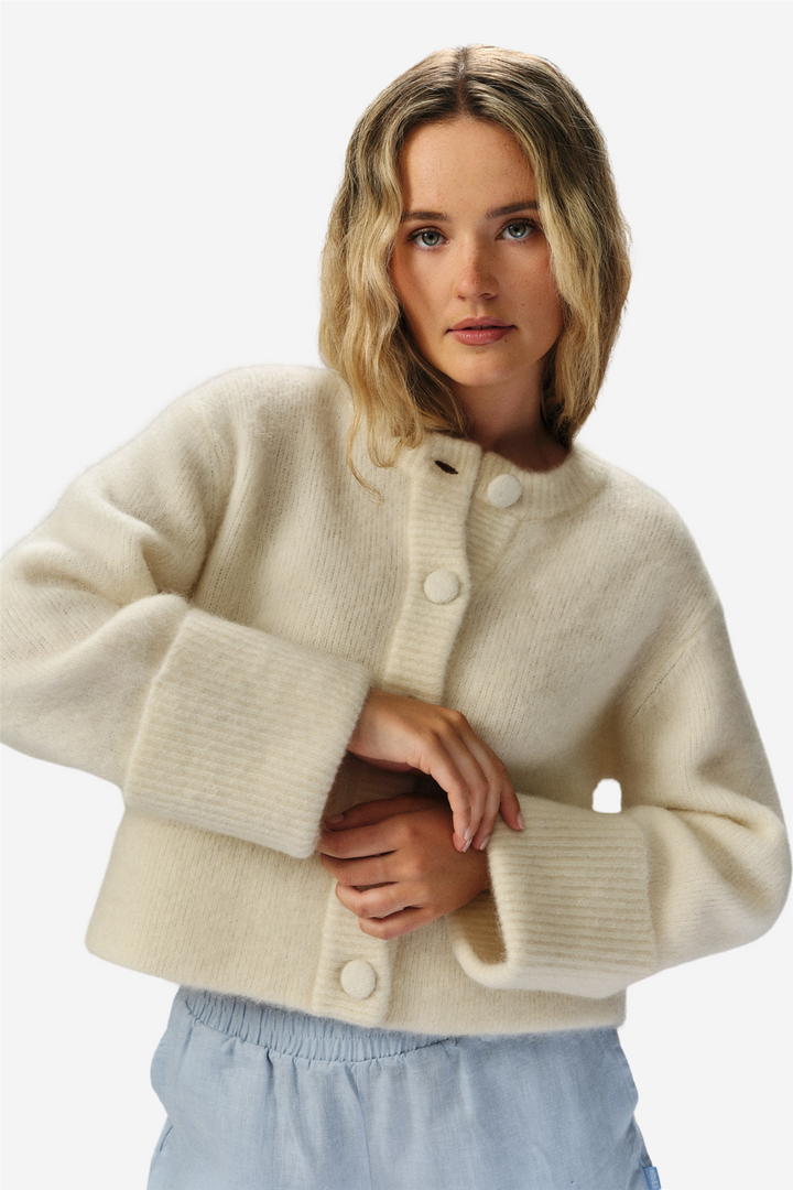 ella&il Genser & Cardigan Ina Chunky Jacket White