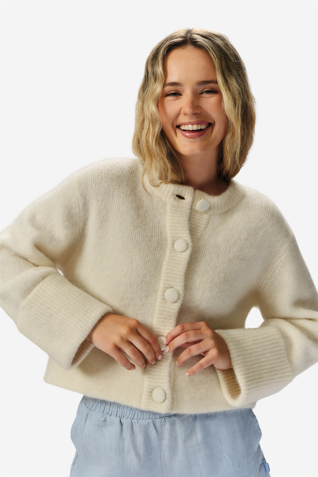 ella&il Genser & Cardigan Ina Chunky Jacket White