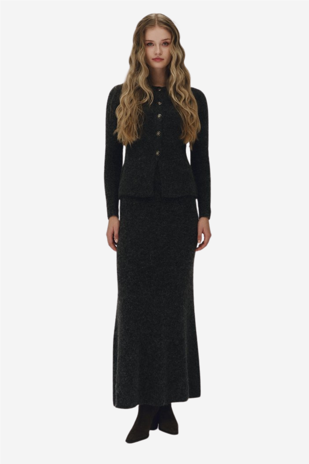 ella&il Genser & Cardigan Iza Alpaca Cardigan Charcoal