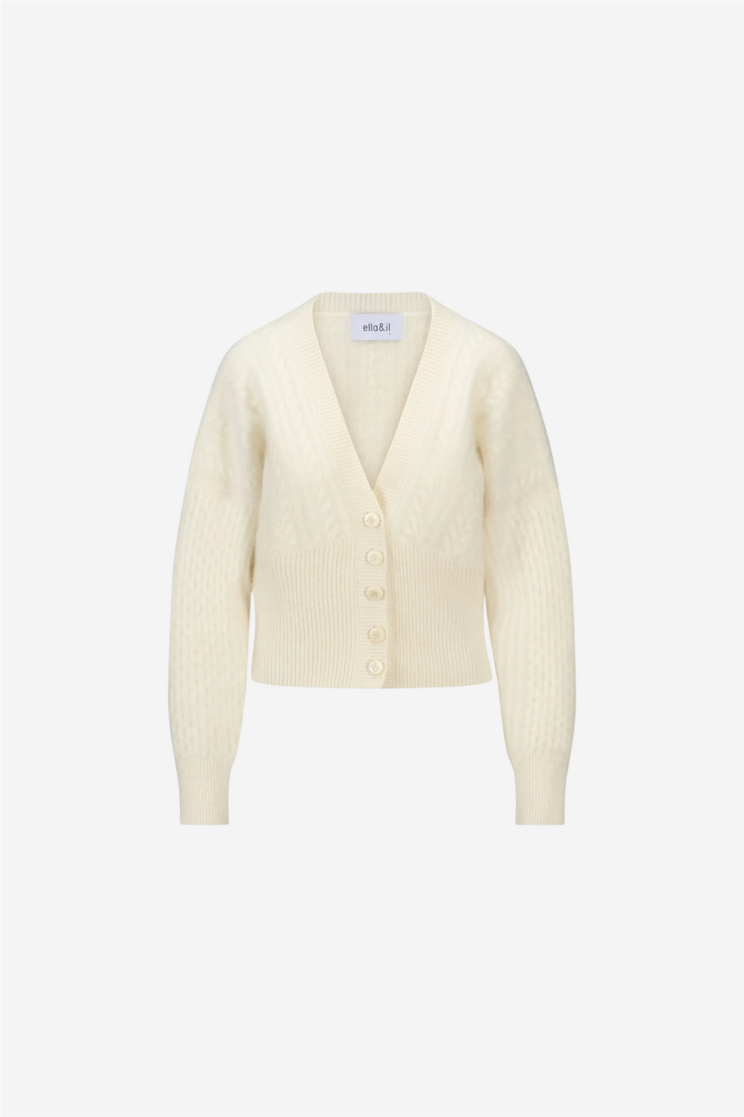 ella&il Genser & Cardigan Jenna Brushed Cardigan White