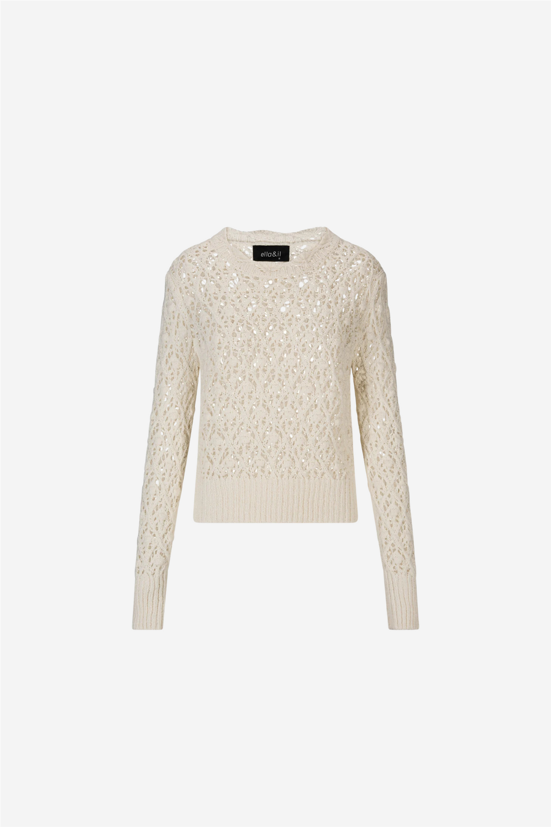 ella&il Genser & Cardigan Lea Cotton Sweater Starch White