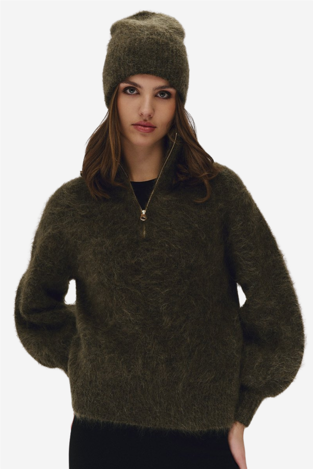 ella&il Genser & Cardigan Li Chunky Sweater Moss Green