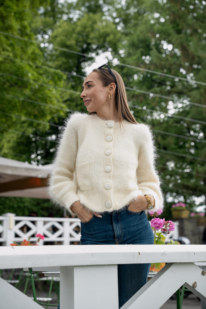 ella&il Genser & Cardigan Maria Chunky Cardigan Bright White