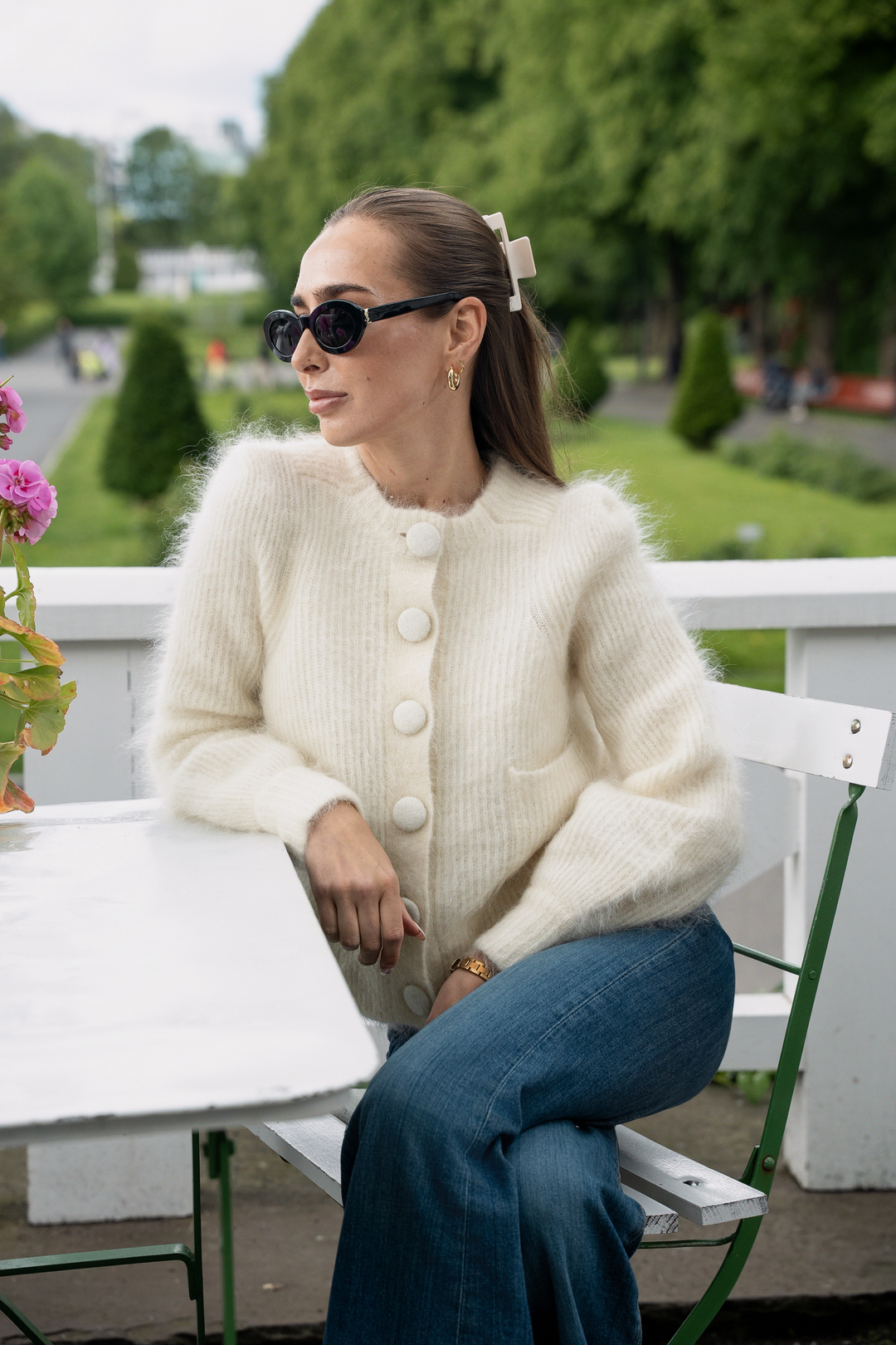 ella&il Genser & Cardigan Maria Chunky Cardigan Bright White