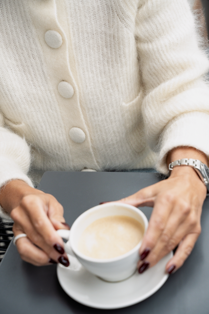 ella&il Genser & Cardigan Maria Chunky Cardigan Bright White