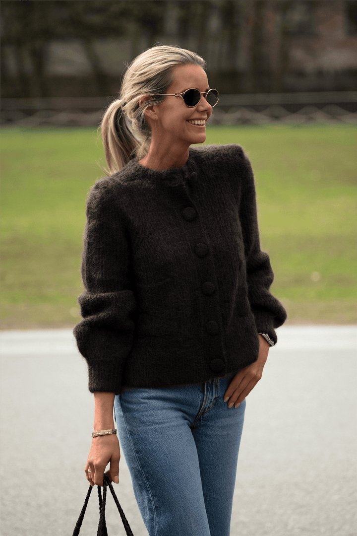 ella&amp;il Genser &amp; Cardigan Maria Chunky Cardigan Dark Brown