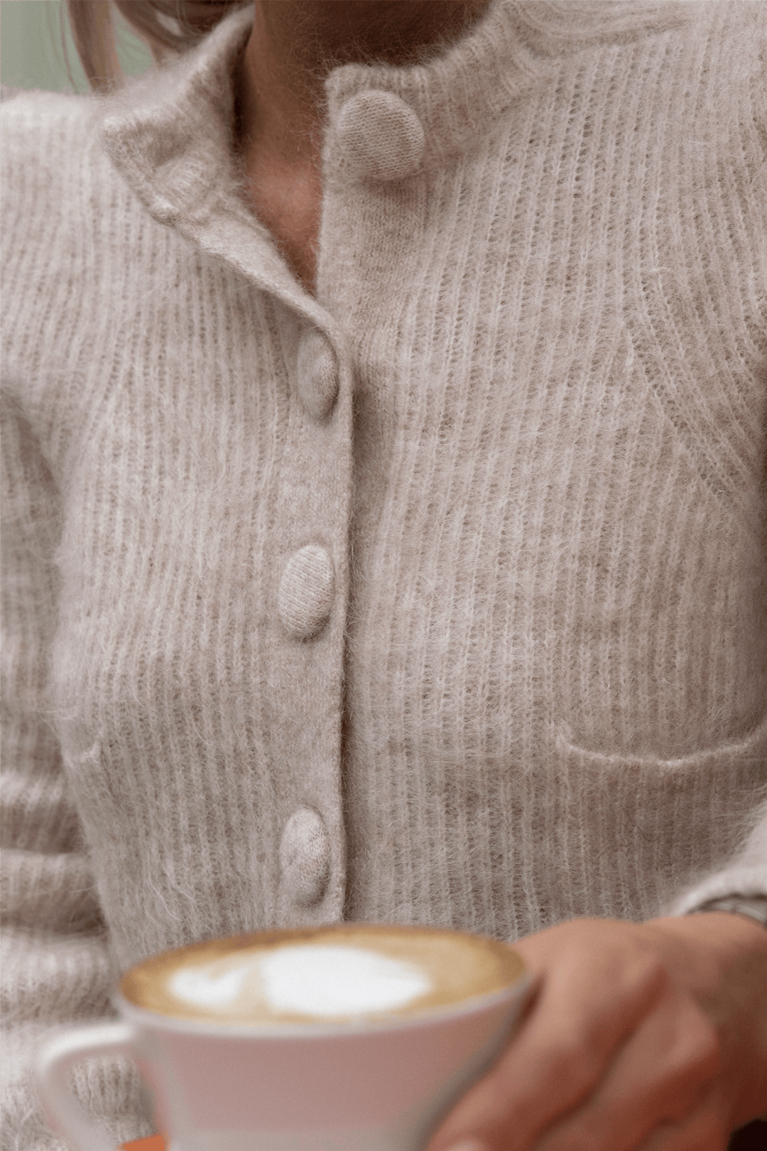 ella&amp;il Genser &amp; Cardigan Maria Chunky Cardigan Light Beige Melange