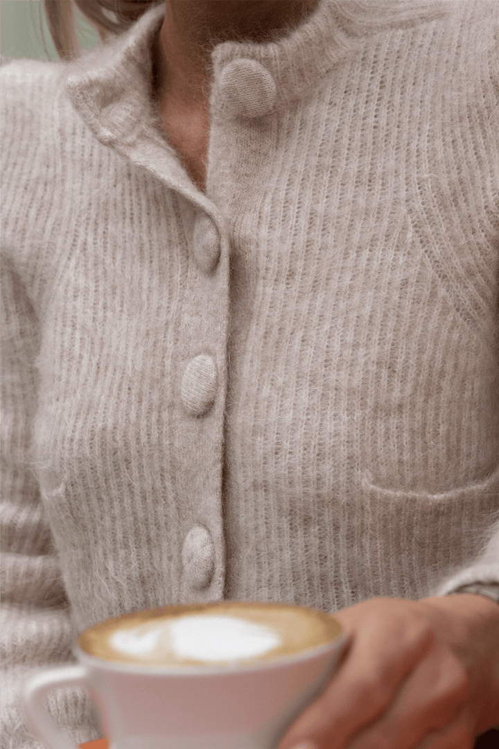 ella&amp;il Genser &amp; Cardigan Maria Chunky Cardigan Light Beige Melange