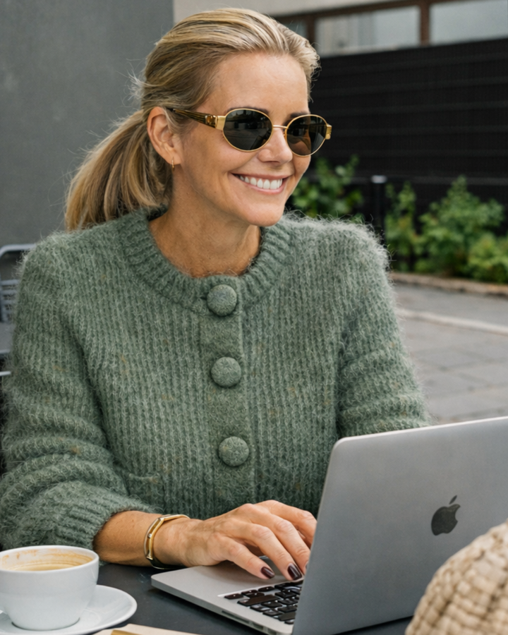 ella&il Genser & Cardigan Maria Chunky Cardigan Sage Green