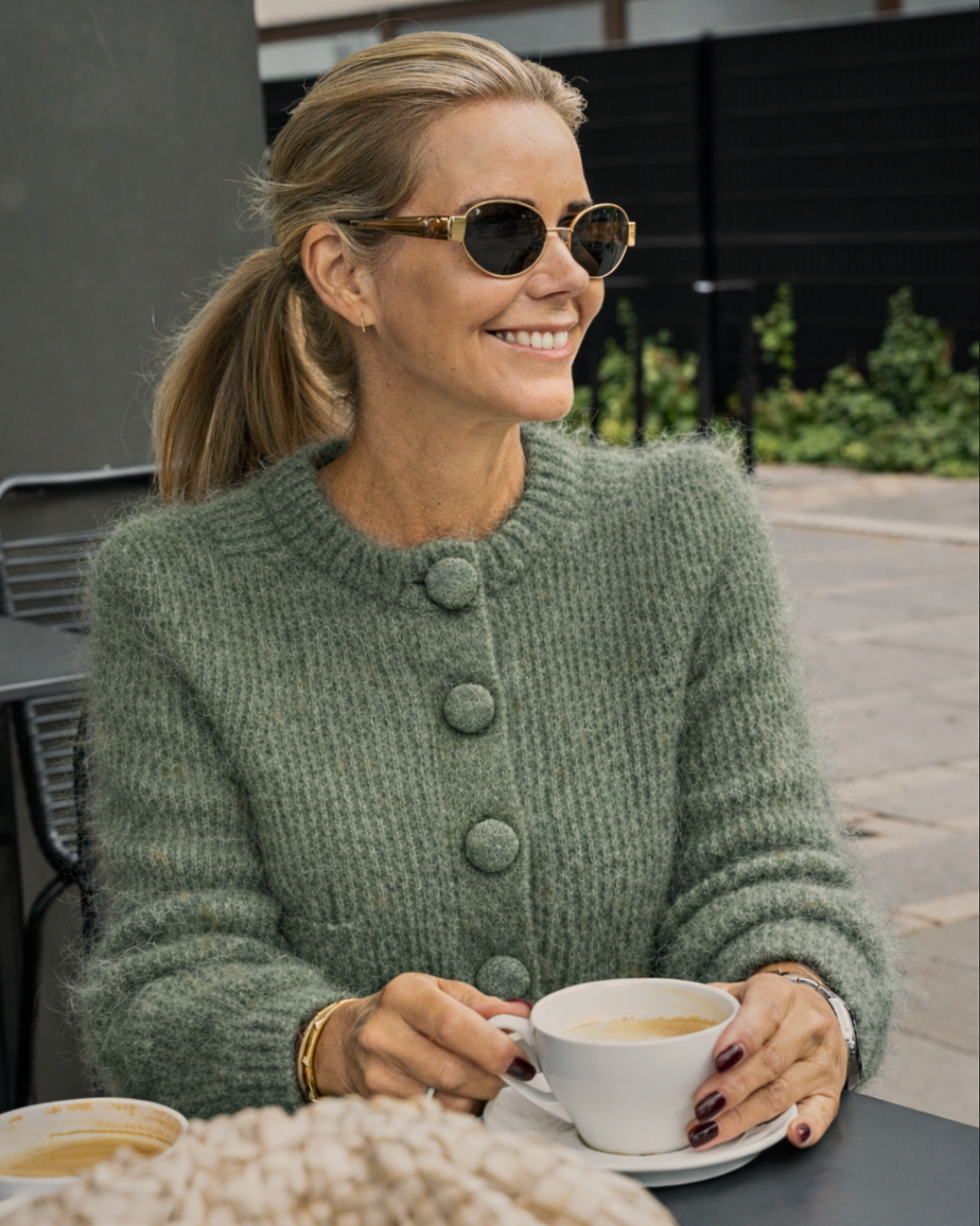 ella&il Genser & Cardigan Maria Chunky Cardigan Sage Green