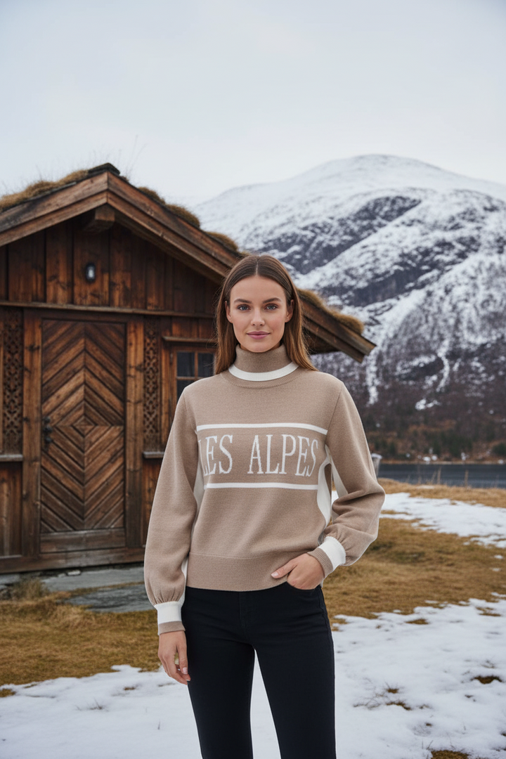 ella&il Genser & Cardigan Maud Merino Sweater Beige Melange