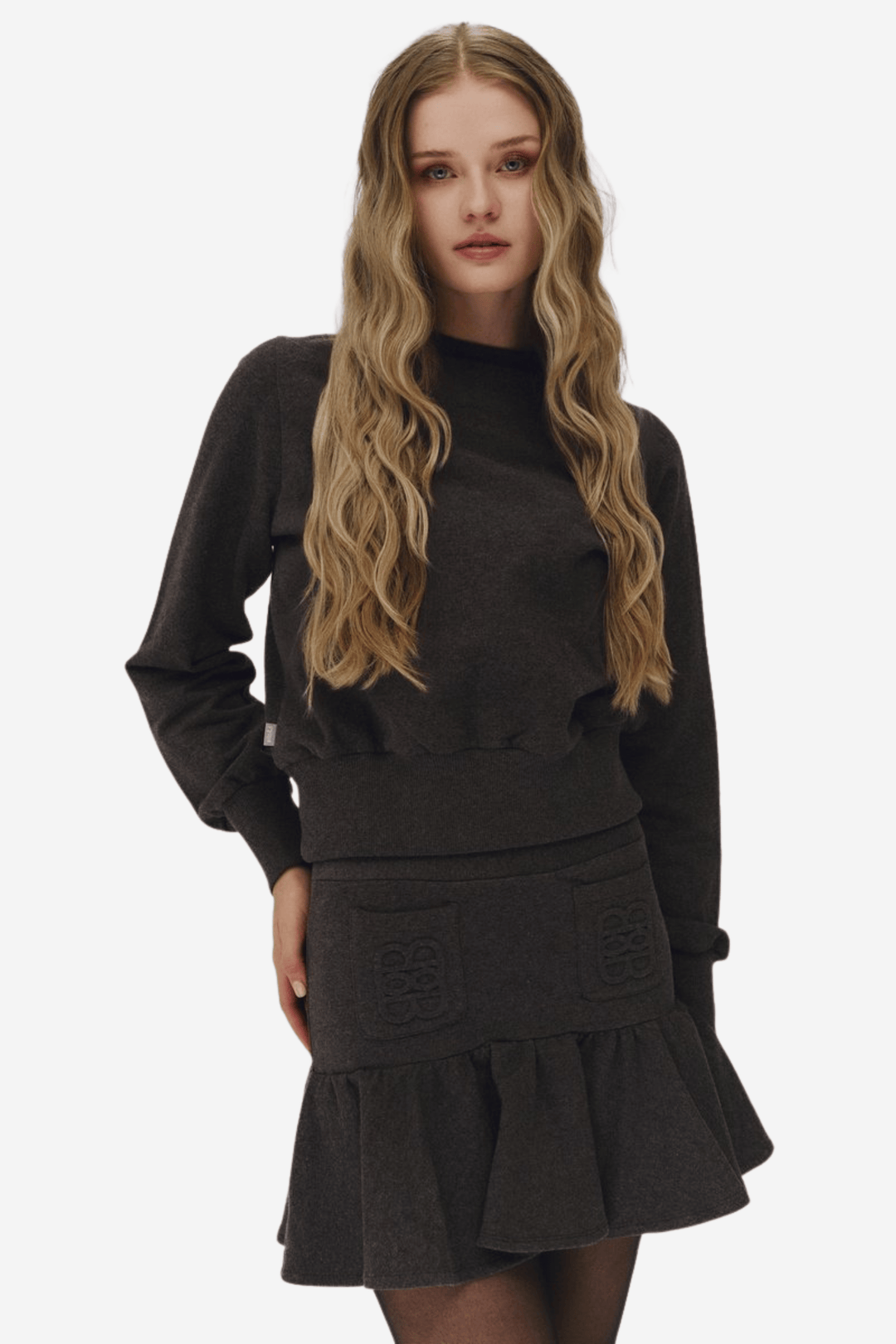 ella&il Genser & Cardigan Minny Sweater Dark Grey Melange