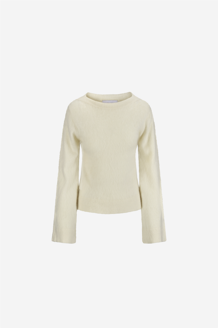 ella&il Genser & Cardigan Peony Brushed Sweater White