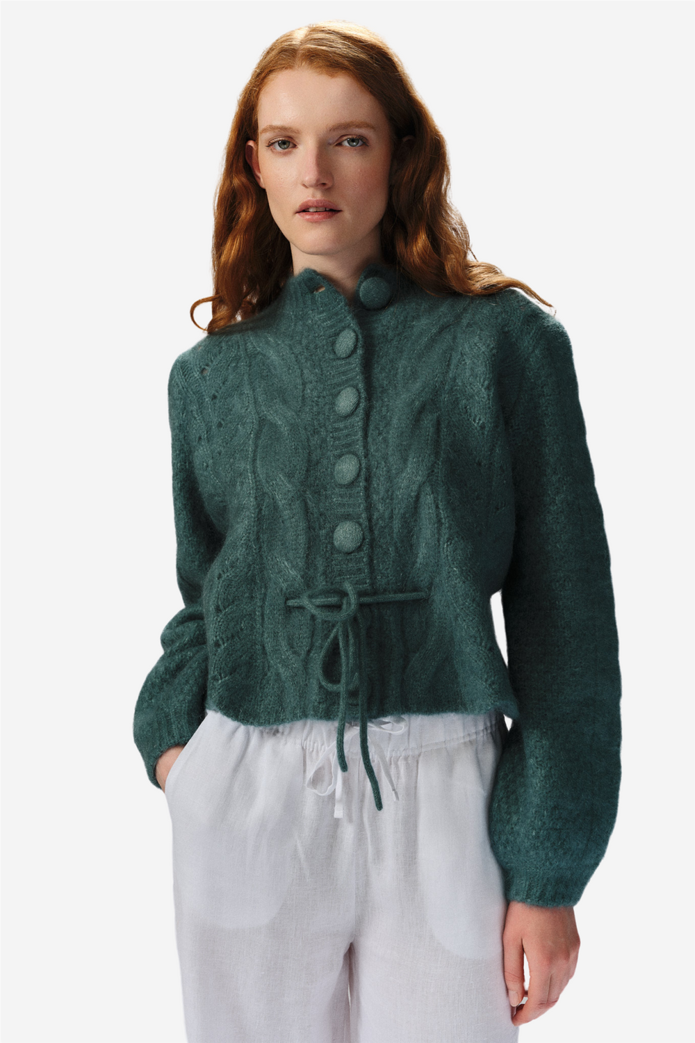 ella&il Genser & Cardigan Sophia Chunky Cardigan Frosty Spruce