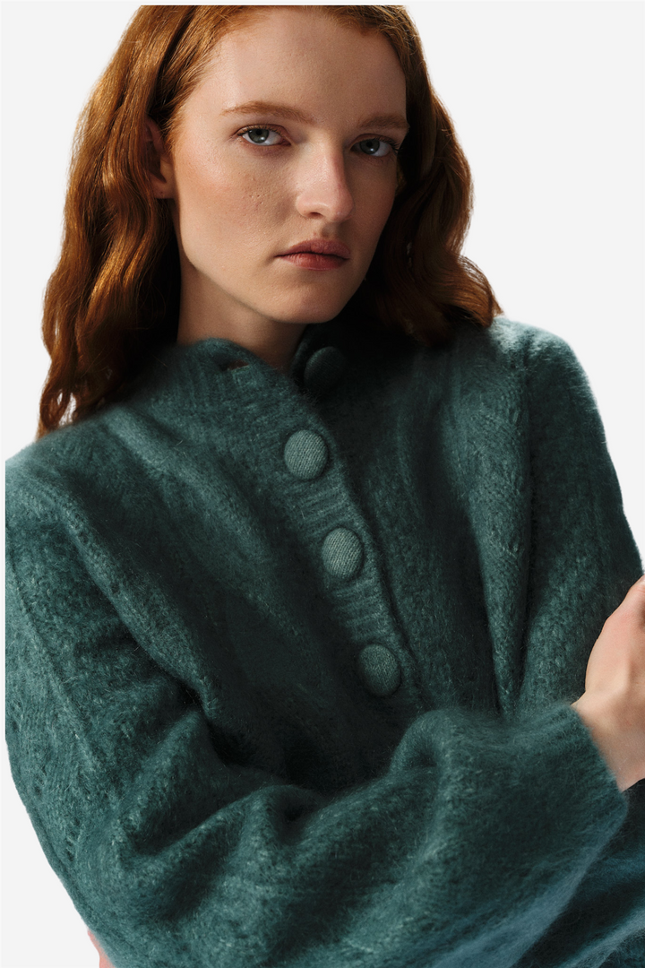 ella&il Genser & Cardigan Sophia Chunky Cardigan Frosty Spruce