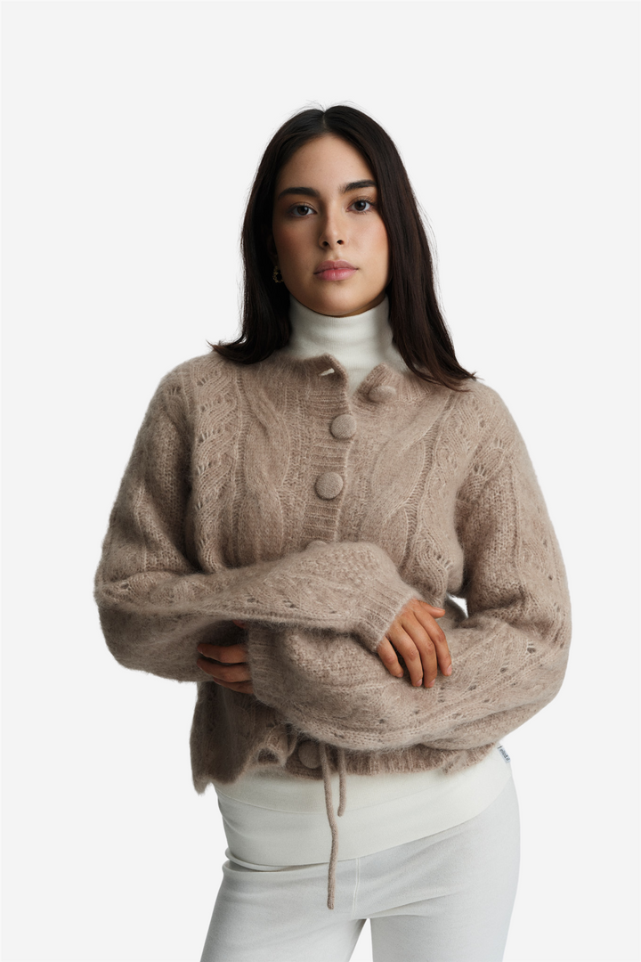 ella&il Genser & Cardigan Sophia Chunky Cardigan Hazel Beige