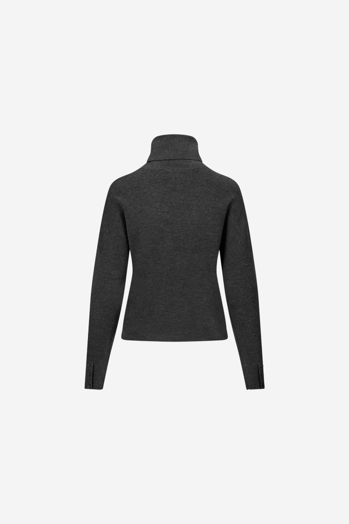 ella&il Genser & Cardigan Tyra Merino Sweater Dark Grey Melange