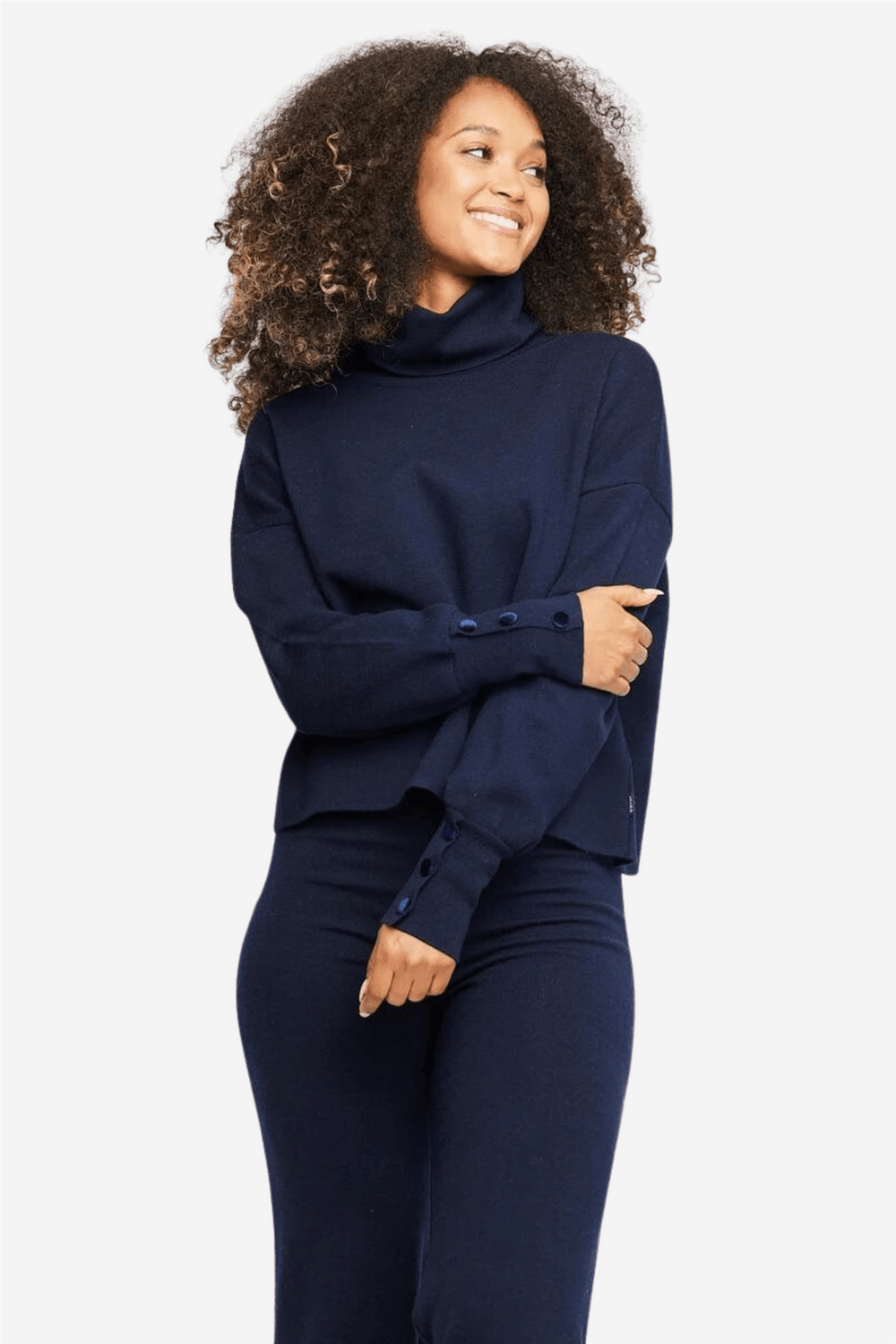 Ella & il Genser & Cardigan Tyra Merino Sweater Navy