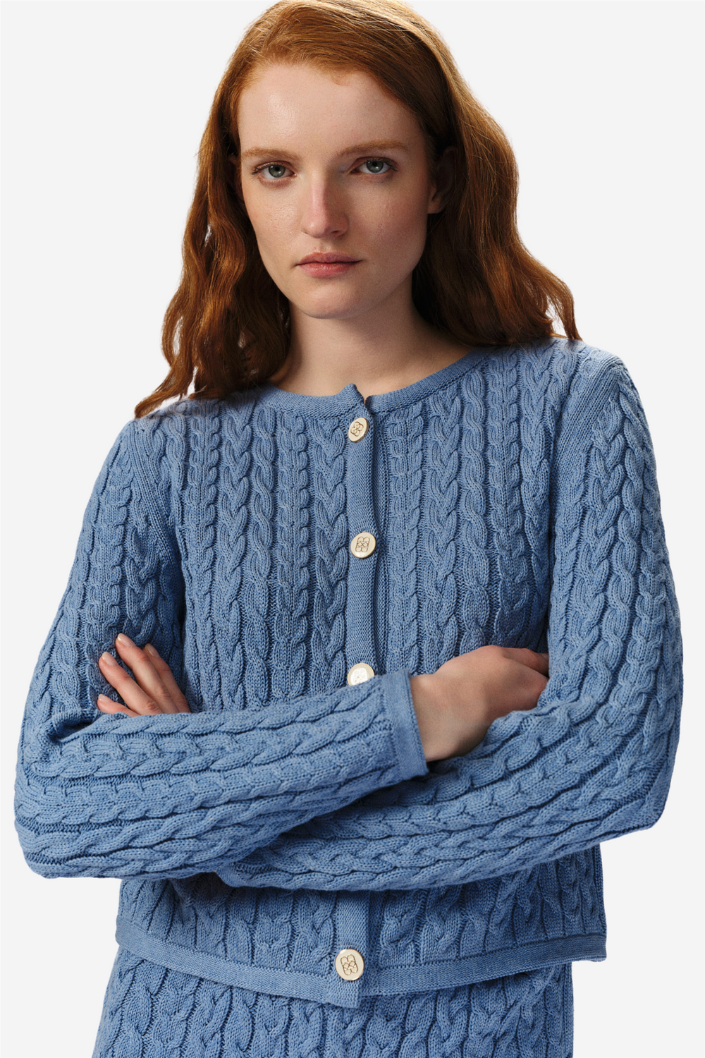 ella&il Genser & Cardigan Ulla Cotton Jacket Light Blue