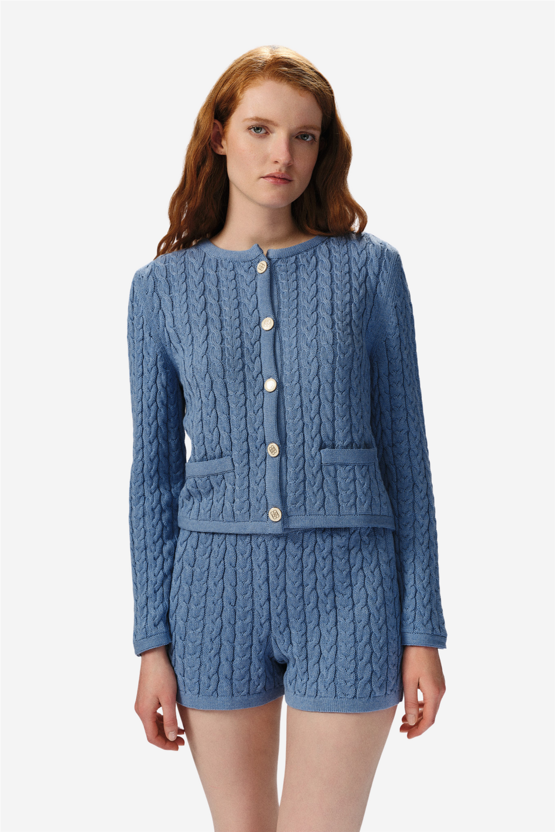 ella&il Genser & Cardigan Ulla Cotton Jacket Light Blue