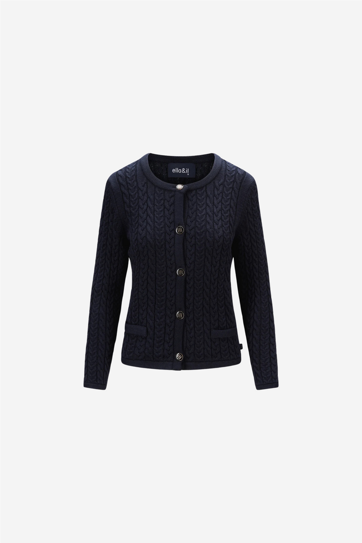 ella&il Genser & Cardigan Ulla Cotton Jacket Navy