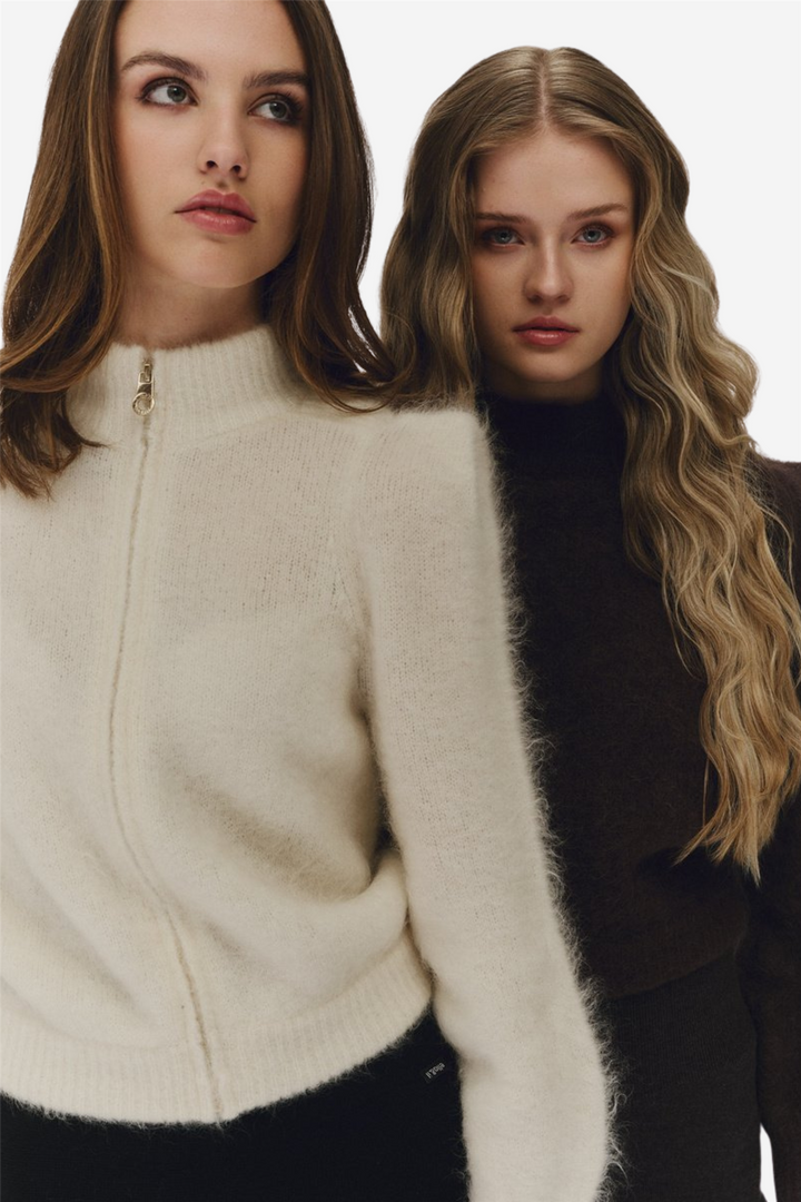 ella&il Genser & Cardigan Venja Chunky Sweater Bright White