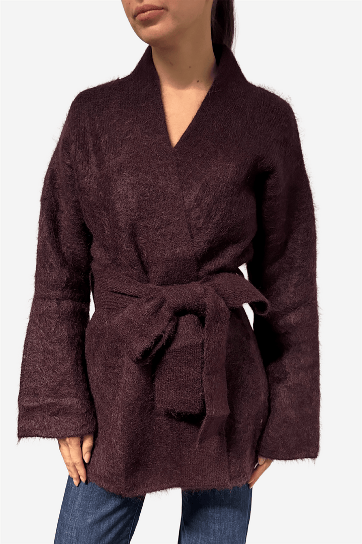 ella&il Genser & Cardigan Vera Chunky Cardigan Red Wine