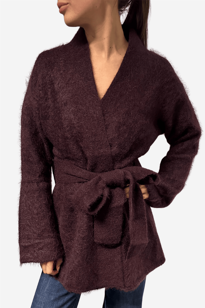 ella&il Genser & Cardigan Vera Chunky Cardigan Red Wine