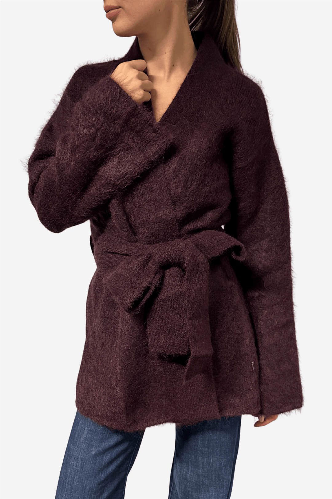 ella&il Genser & Cardigan Vera Chunky Cardigan Red Wine