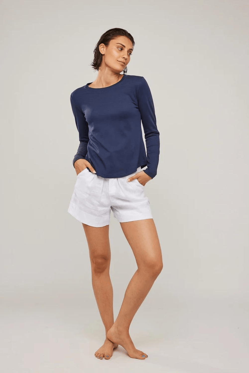 ella&il Genser & Cardigan Violet Longsleeve Navy