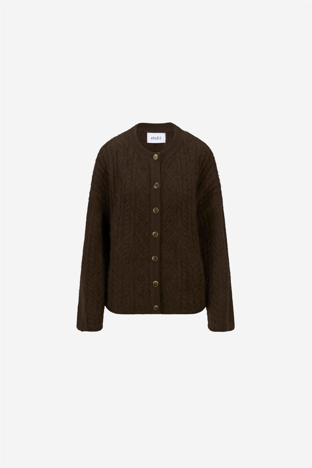 ella&il Genser & Cardigan Ylva Brushed Cardigan Brown