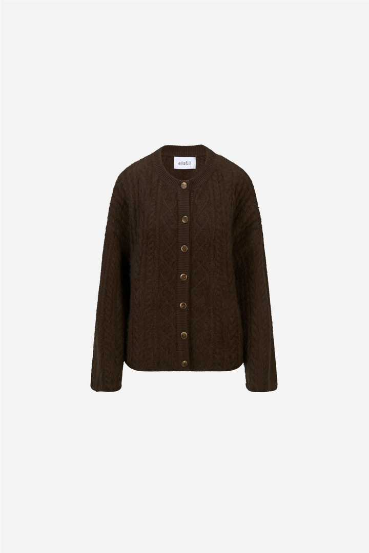 ella&il Genser & Cardigan Ylva Brushed Cardigan Brown