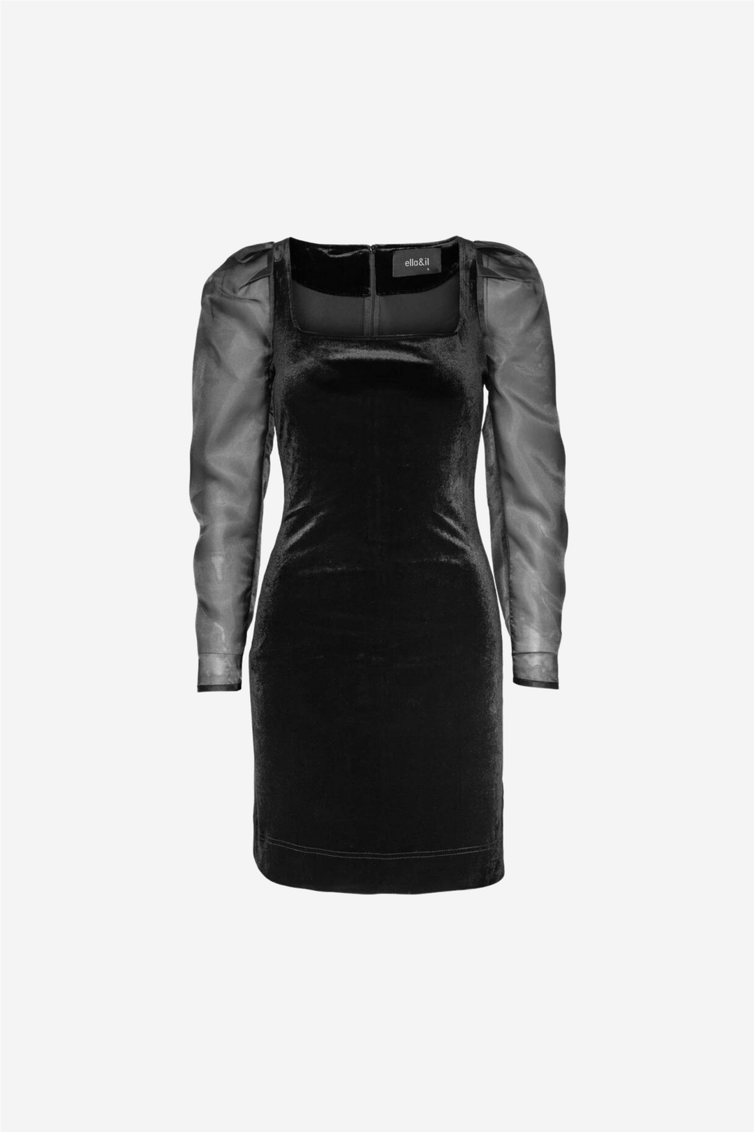 Ella & il Kjole Alberte Velour Dress Black