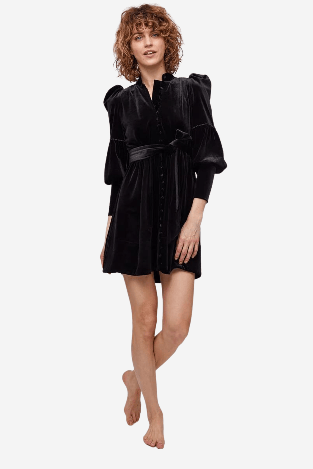 Ella & il Kjole Cici Velour Dress Black