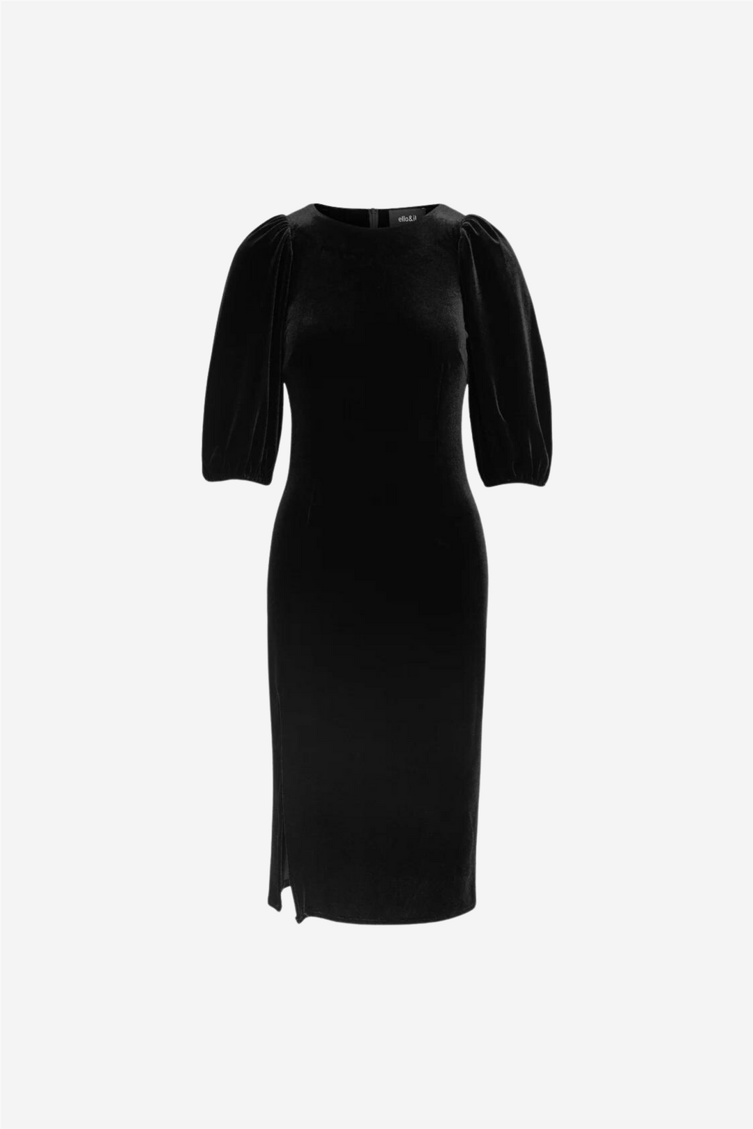 Ella & il Kjole Josie Velour Dress Black