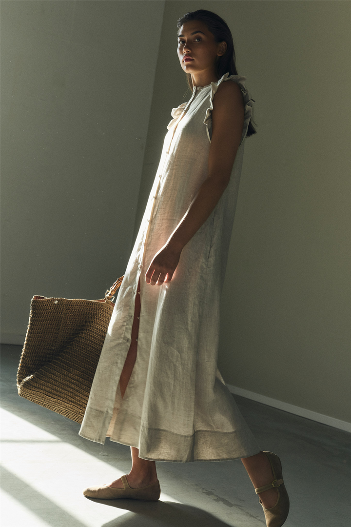 ella&il Kjoler & jumpsuits Pam Linen Dress Beige Melange