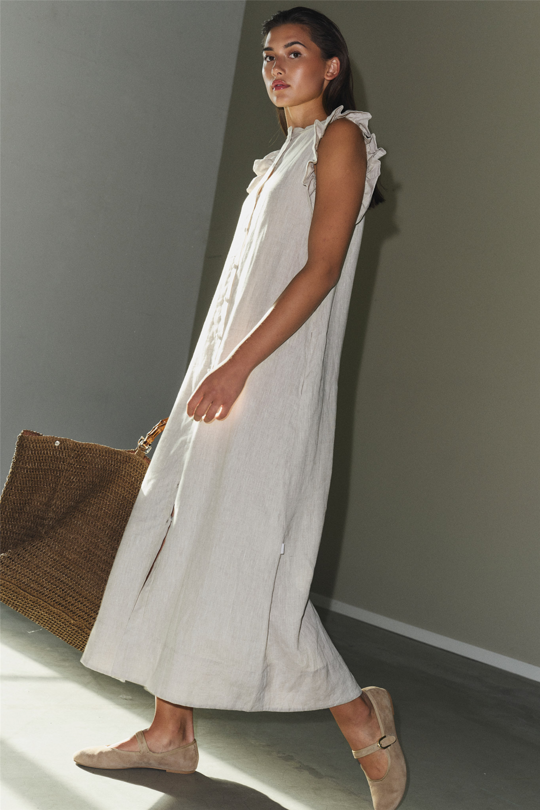 ella&il Kjoler & jumpsuits Pam Linen Dress Beige Melange