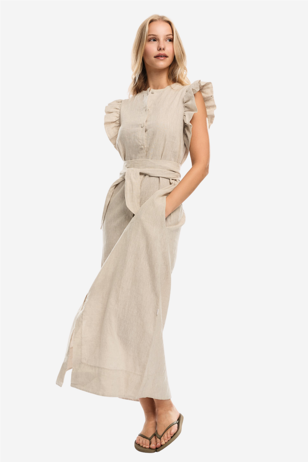 ella&il Kjoler & jumpsuits Pam Linen Dress Beige Melange