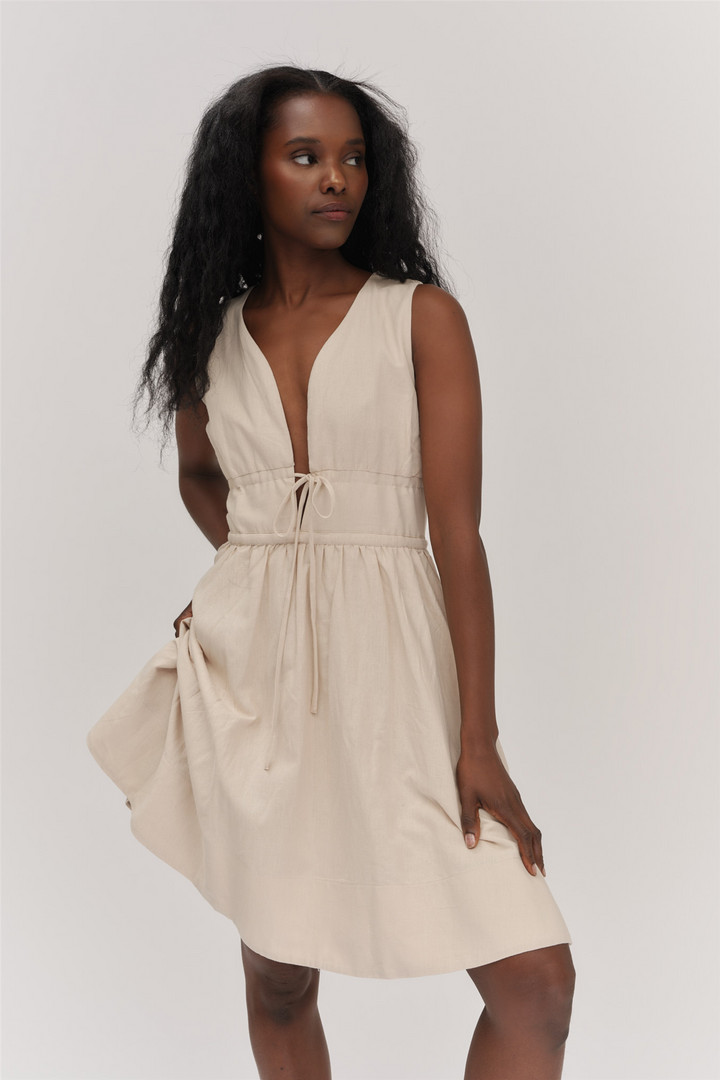ella&il Kjoler & jumpsuits Zilli Linen Dress Beige