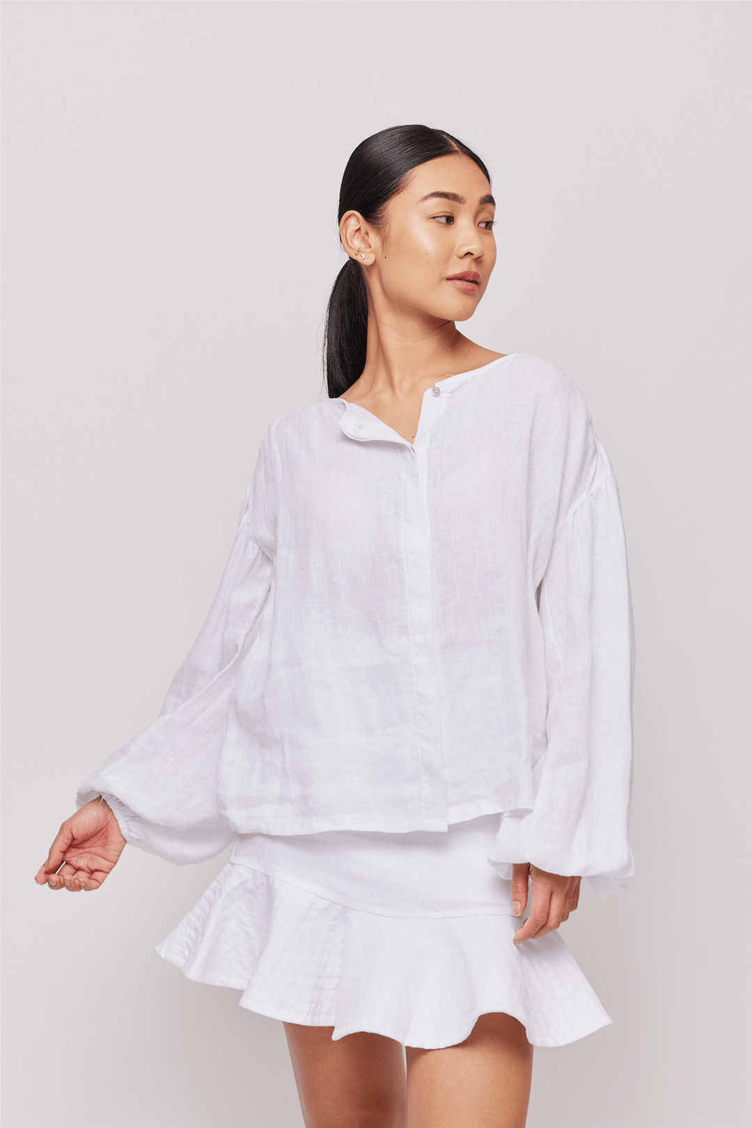 Ella & il Skjørt Alessia Linen Skirt White