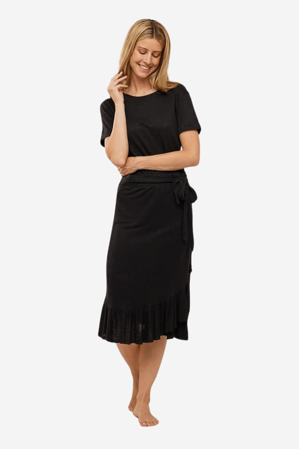 Ella & il Skjørt Jae Linen Skirt Black