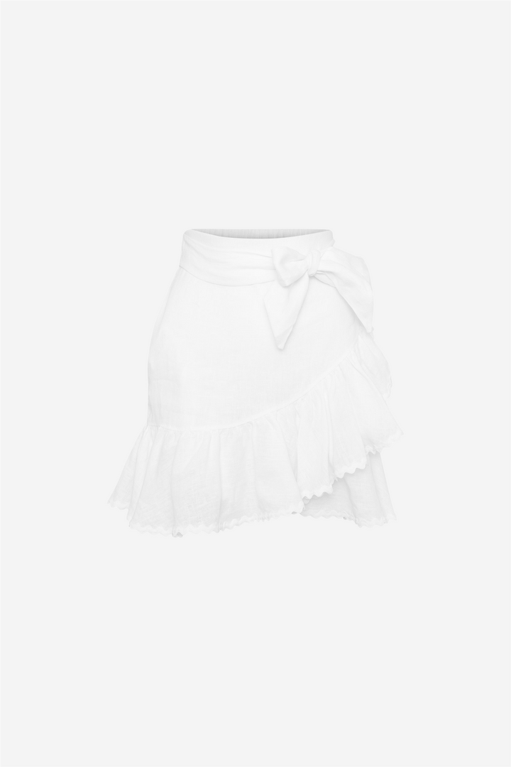 ella&il Skjørt Julli Wavy Linen Skirt White