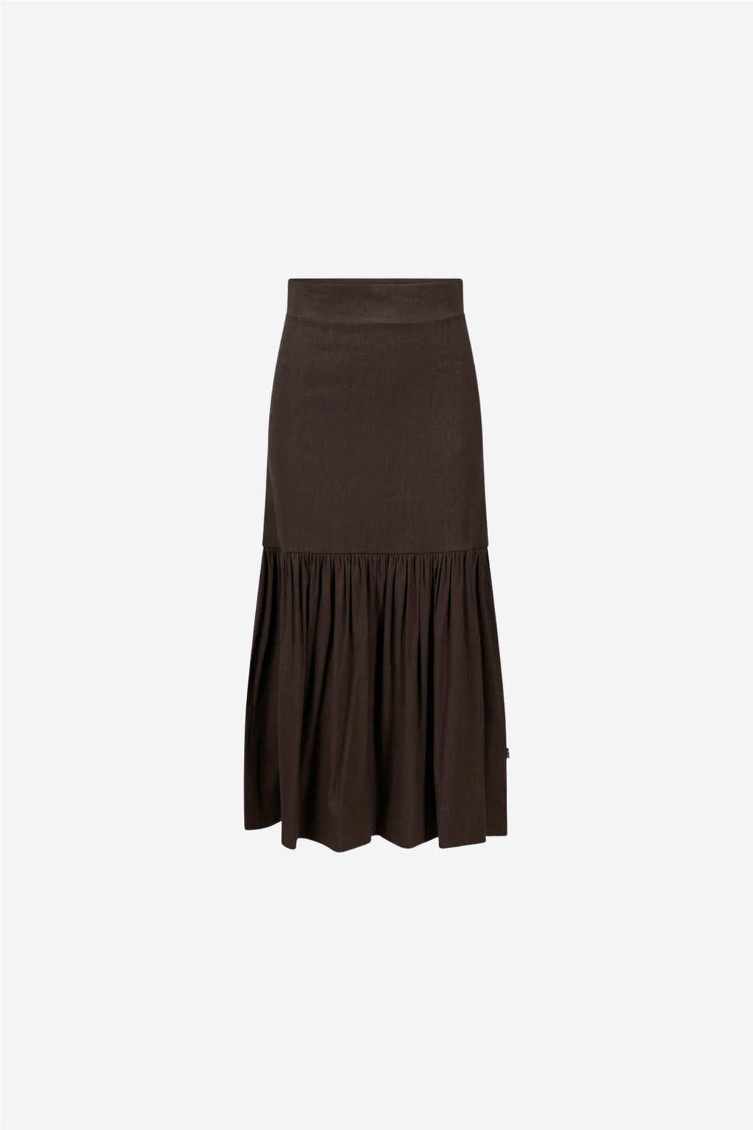 ella&amp;il Skjørt Lill Stretch Linen Skirt Dark Brown