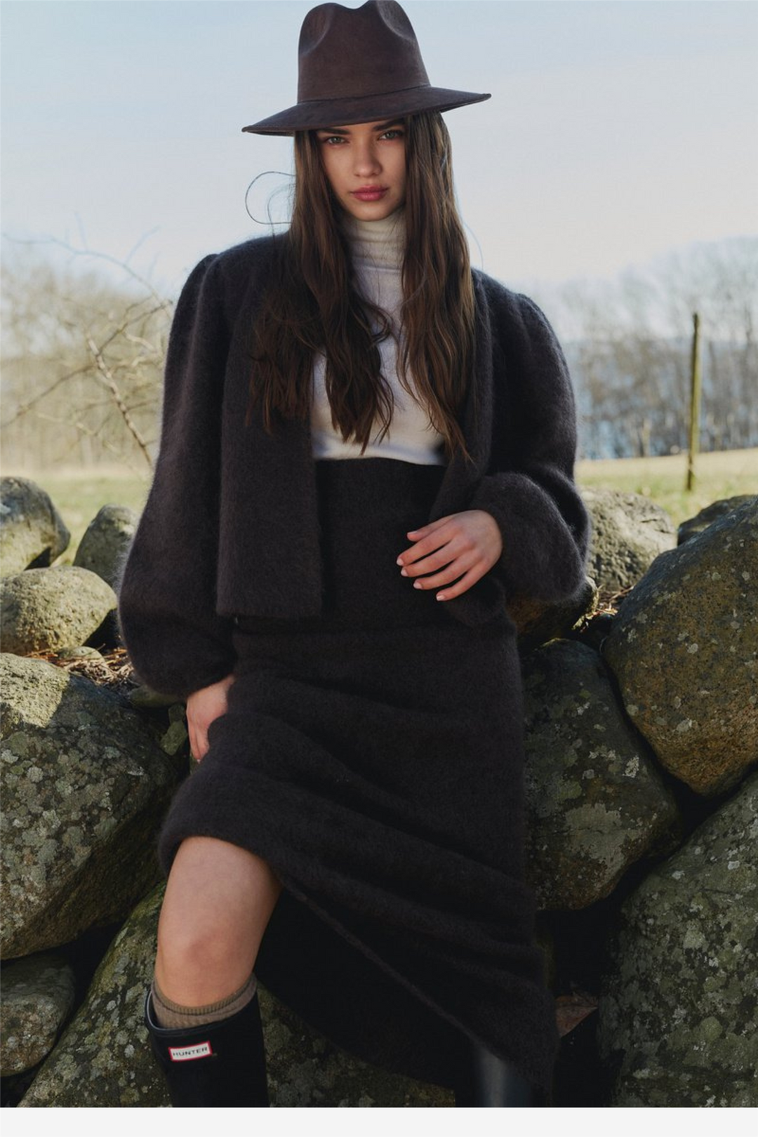 ella&il Skjørt Sandra Chunky Skirt Dark Brown