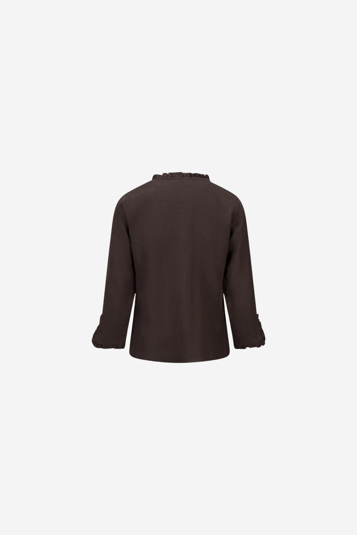 ella&il Skjorte Clarion Linen Shirt Dark Brown