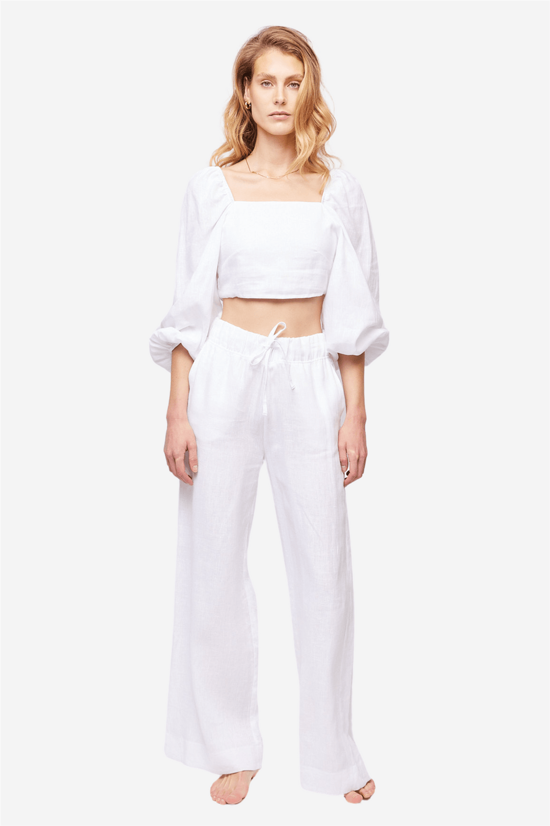 ella&il Topper & t-skjorter Arielle Linen Top White