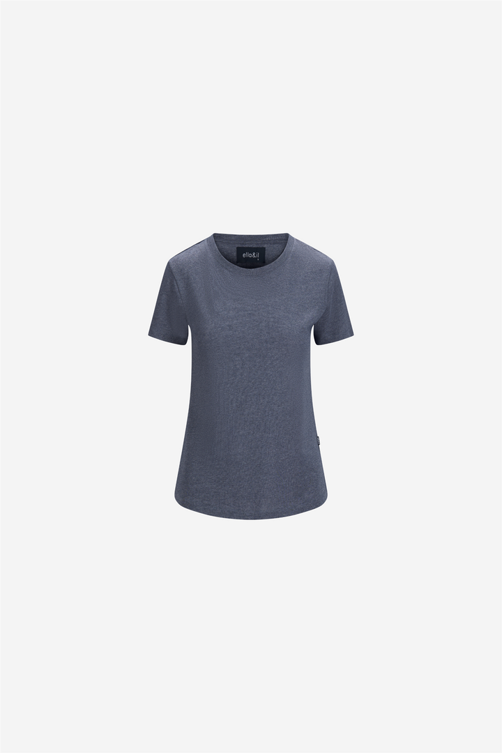 ella&il Topper & t-skjorter Jane Linen Tee Denim Blue