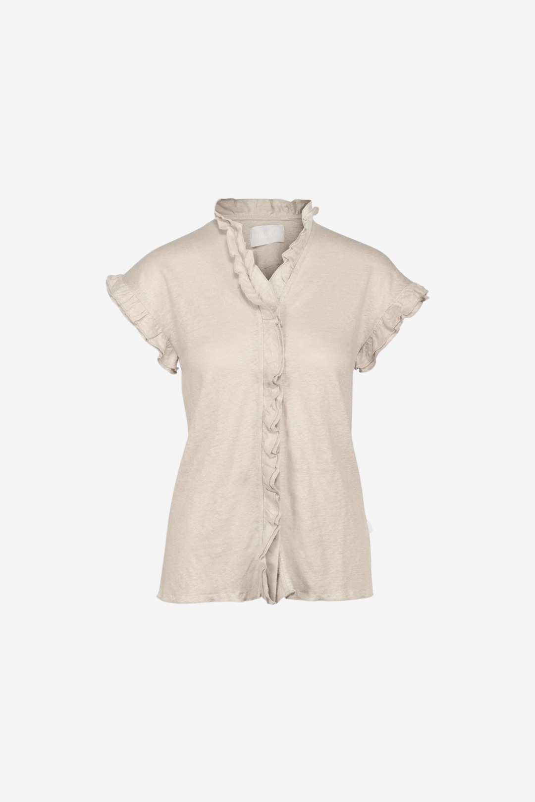 Ella & il Topper & t-skjorter Karianne Linen Tee Beige